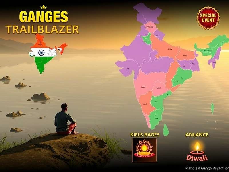 Ganges Trailblazer gameplay screenshot showing character on riverbank